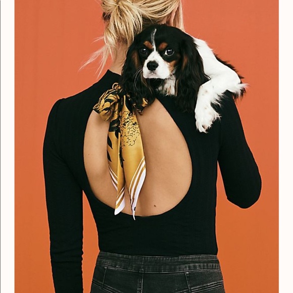 Free People Tops - Free People Black  Party in the Back Tie-Back Top